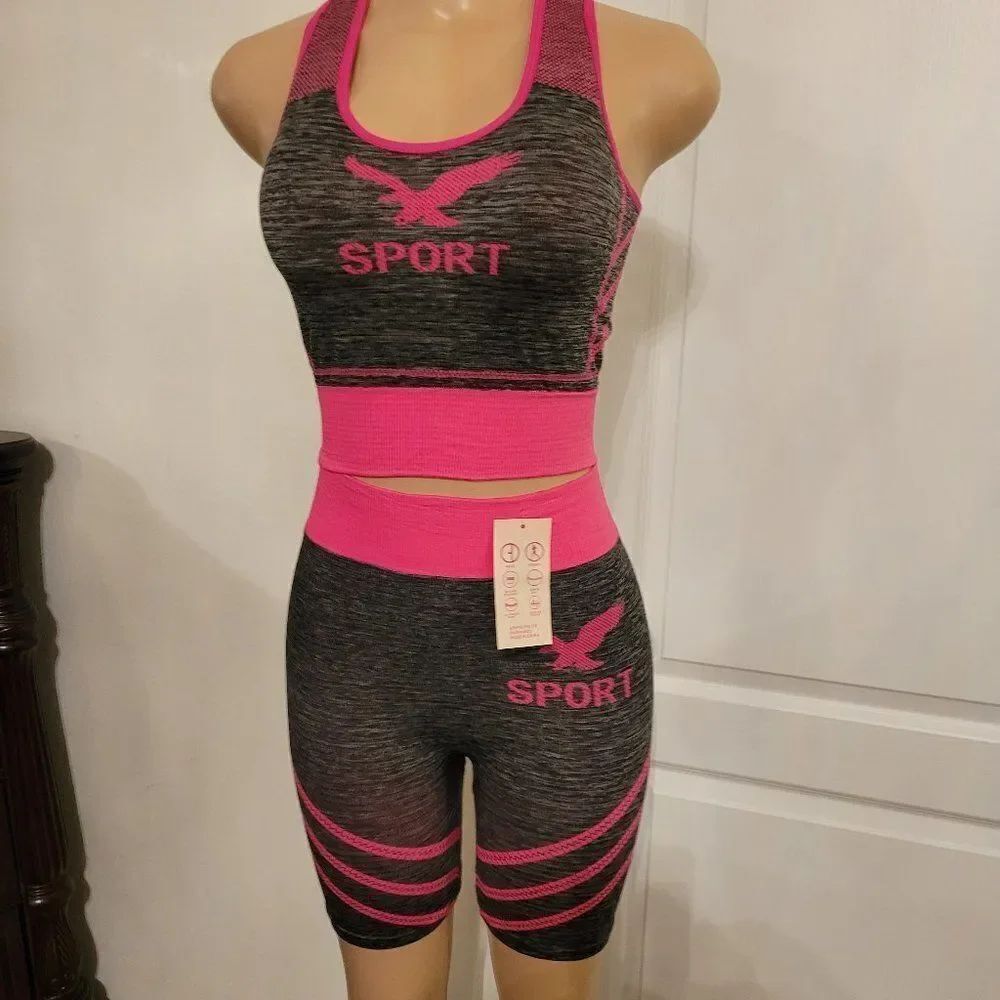 BRAND NEW Biker shorts and sports bra sets